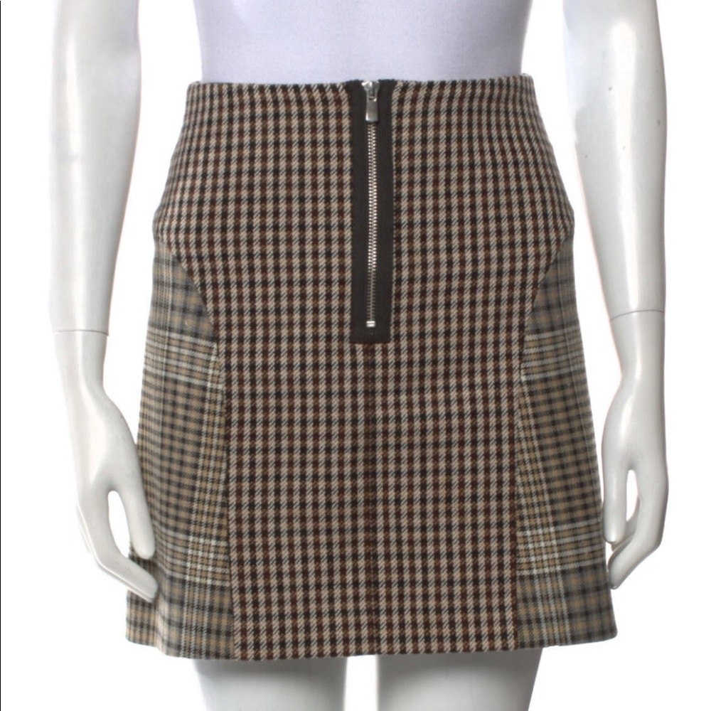 Maje Plaid Skirt